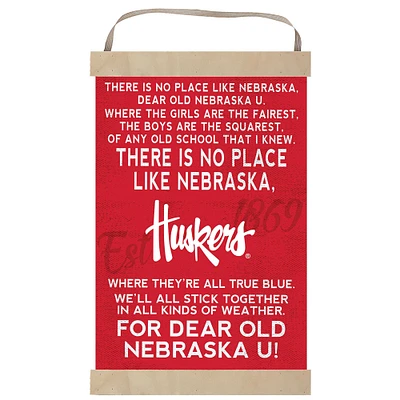 Nebraska Huskers Fight Song Banner Sign