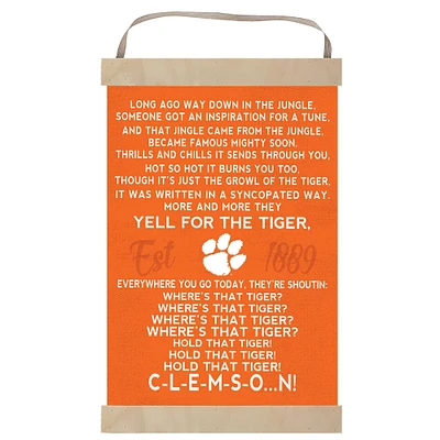 Clemson Tigers Fight Song Banner Sign