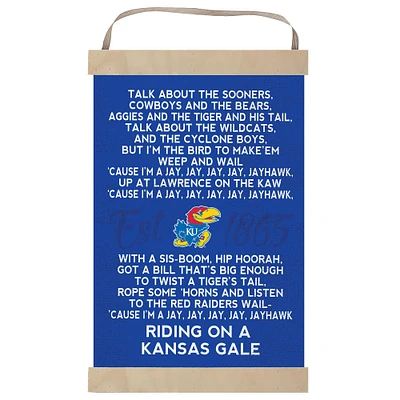 Kansas Jayhawks Fight Song Banner Sign