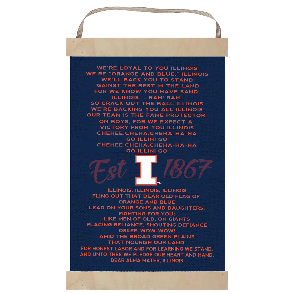 Illinois Fighting Illini Fight Song Banner Sign