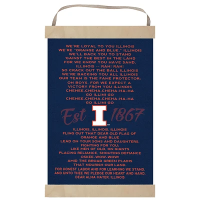 Illinois Fighting Illini Fight Song Banner Sign