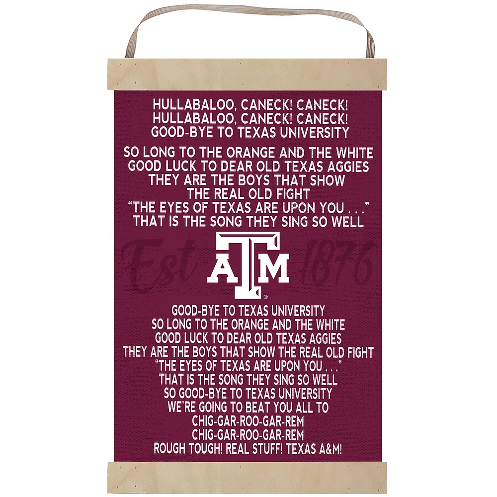 Texas A&M Aggies Fight Song Banner Sign