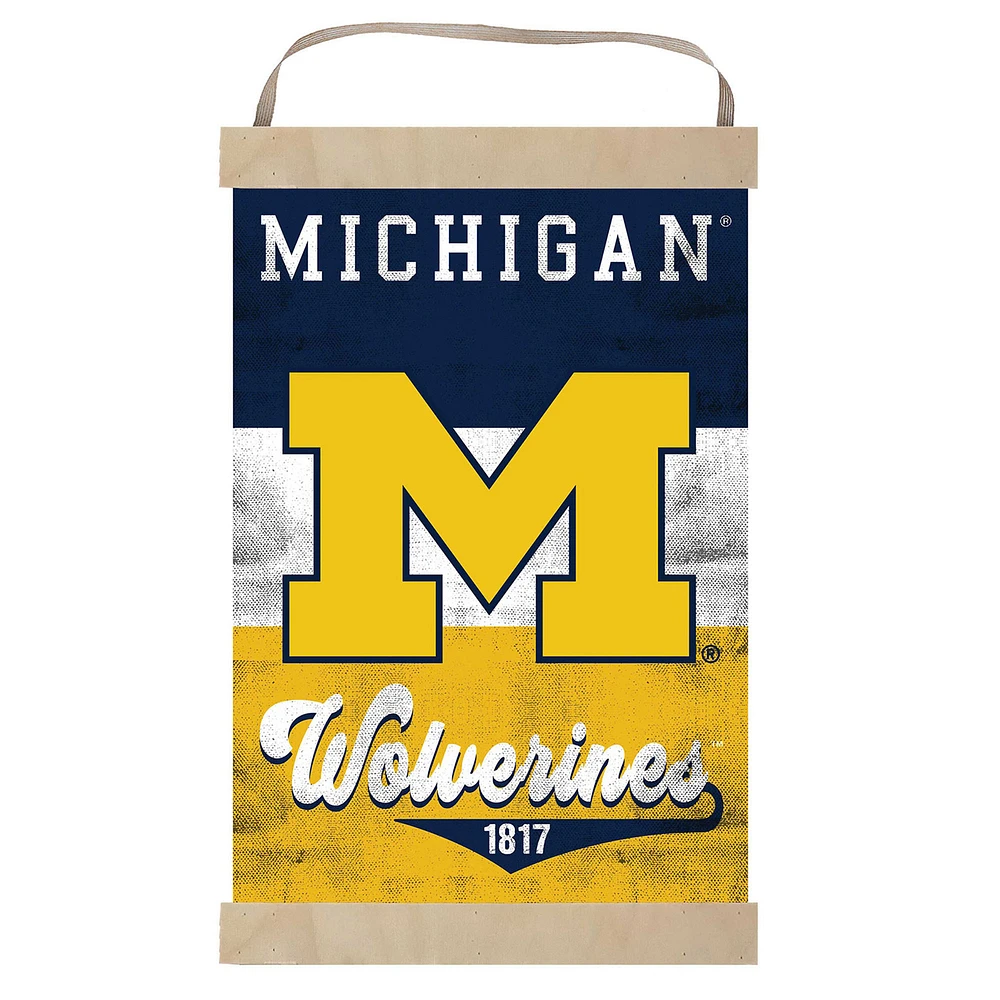 Michigan Wolverines Retro Logo Banner Sign