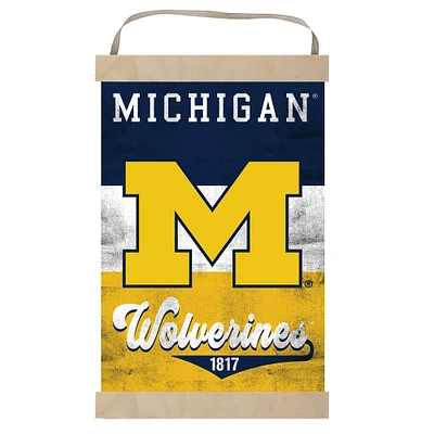 Michigan Wolverines Retro Logo Banner Sign