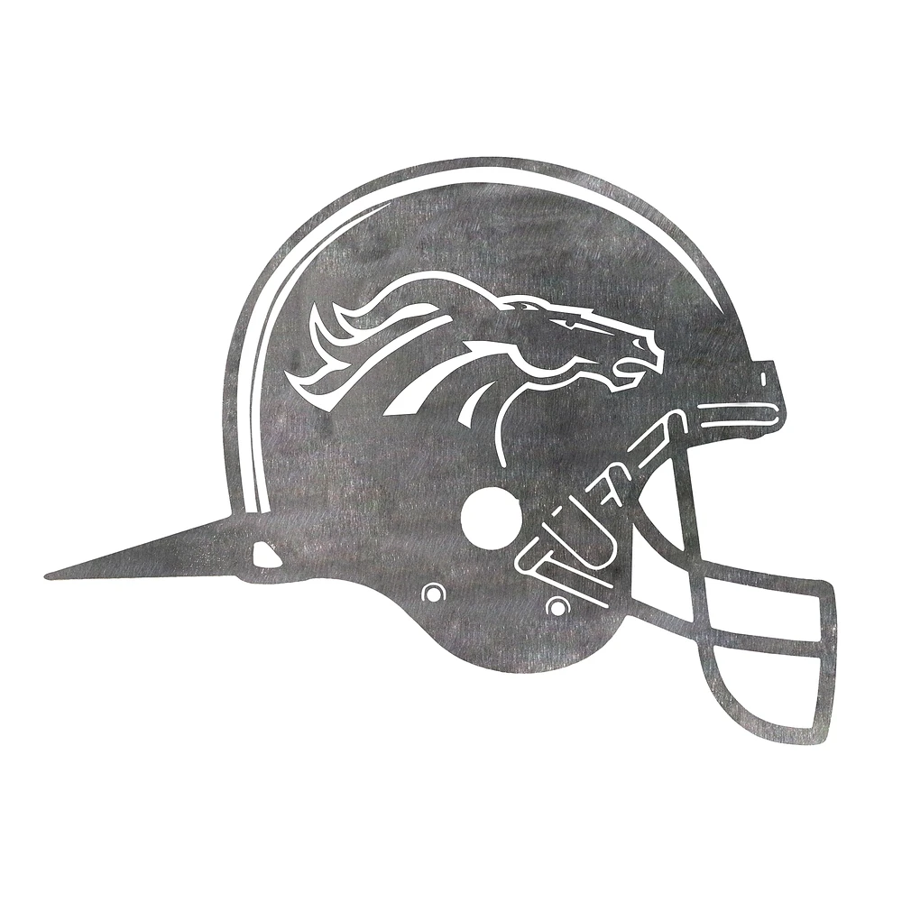 Denver Broncos Metal Garden Art Helmet Spike