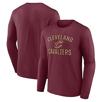Men's Wine Cleveland Cavaliers Victory Arch Team Long Sleeve T-Shirt