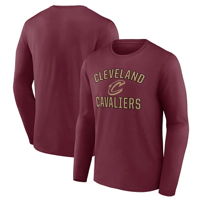 Men's Wine Cleveland Cavaliers Victory Arch Team Long Sleeve T-Shirt
