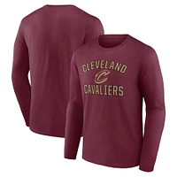 Men's Wine Cleveland Cavaliers Victory Arch Team Long Sleeve T-Shirt