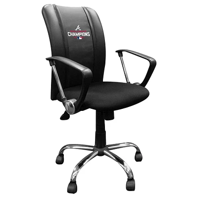 Black Atlanta Braves 2021 World Series Champions Curve Task Chair