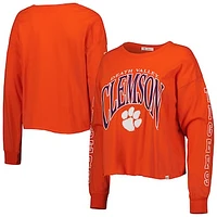 Women's '47 Orange Clemson Tigers Parkway II Cropped Long Sleeve T-Shirt