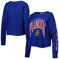 Women's '47 Royal Florida Gators Parkway II Cropped Long Sleeve T-Shirt