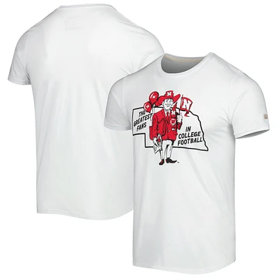 Men's Homefield White Nebraska Huskers 1970s Harry the Husker Vintage T-Shirt