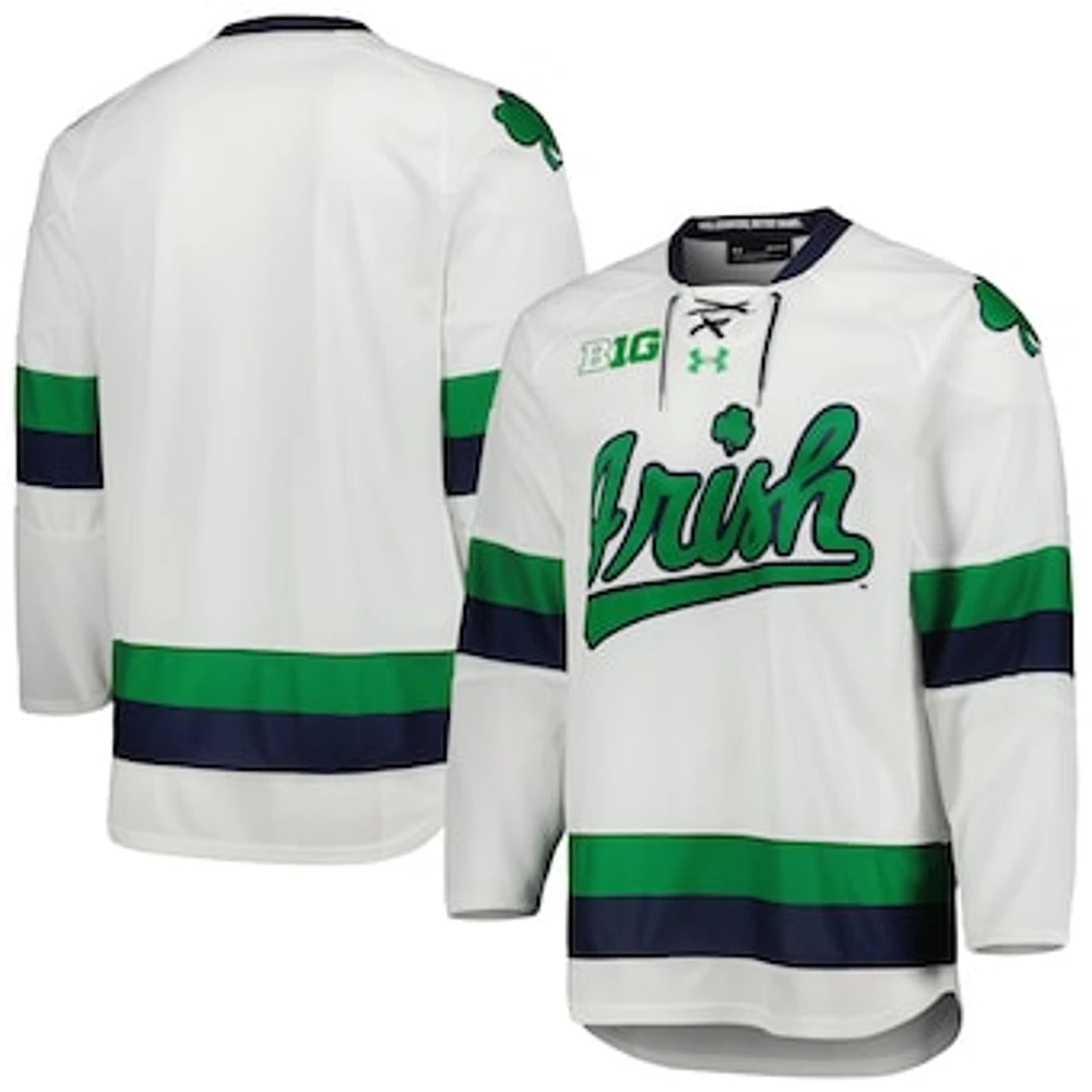 Men's Under Armour White Notre Dame Fighting Irish Team Replica Hockey Jersey