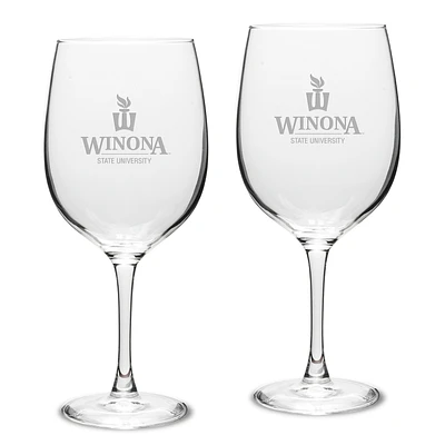 Winona State Warriors 19oz. 2-Piece Traditional Robusto Red Wine Table Glass Set