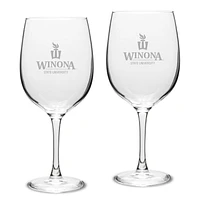 Winona State Warriors 19oz. 2-Piece Traditional Robusto Red Wine Table Glass Set