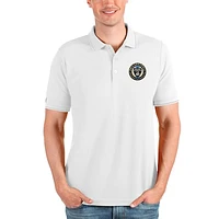 Men's Antigua White Philadelphia Union  Solid Pique Polo