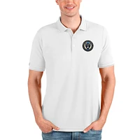 Men's Antigua White Philadelphia Union  Solid Pique Polo
