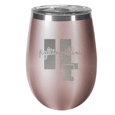 Illinois Fighting Illini 10oz. Rose Gold Wine Tumbler