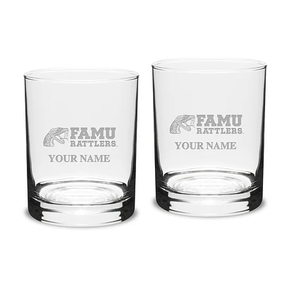 Florida A&M Rattlers Personalized 14oz. 2-Piece Classic Double Old Fashioned Glass Set