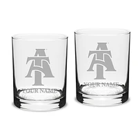North Carolina A&T Aggies Personalized 14oz. 2-Piece Classic Double Old Fashioned Glass Set