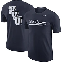 Men's Nike Navy West Virginia Mountaineers Distressed Print Cotton Vault T-Shirt