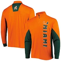 Men's Colosseum Orange Miami Hurricanes Bart Quarter-Zip Windshirt