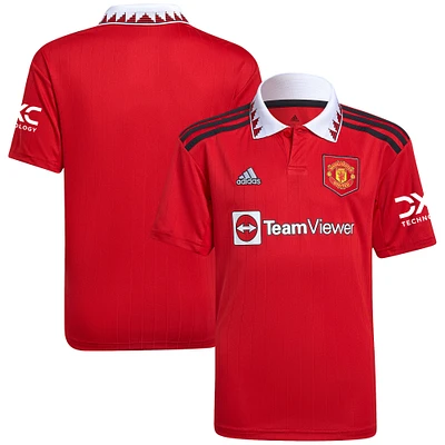 Youth adidas Red Manchester United 2022/23 Home Replica Blank Jersey