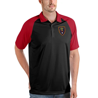 Men's Antigua Black/Red Real Salt Lake Nova Polo