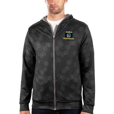 Men's Antigua Black Golden State Warriors 2022 NBA Finals Champions Phantom Full-Zip Hoodie