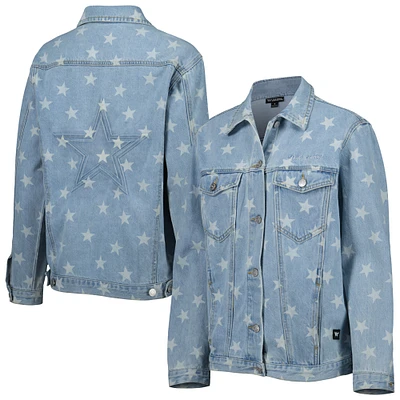 Women's The Wild Collective Denim Dallas Cowboys Faded Button-Up Jacket