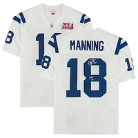 Peyton Manning White Indianapolis Colts Autographed Mitchell & Ness Super Bowl XLI Throwback Authentic Jersey with "HOF 21" Inscription