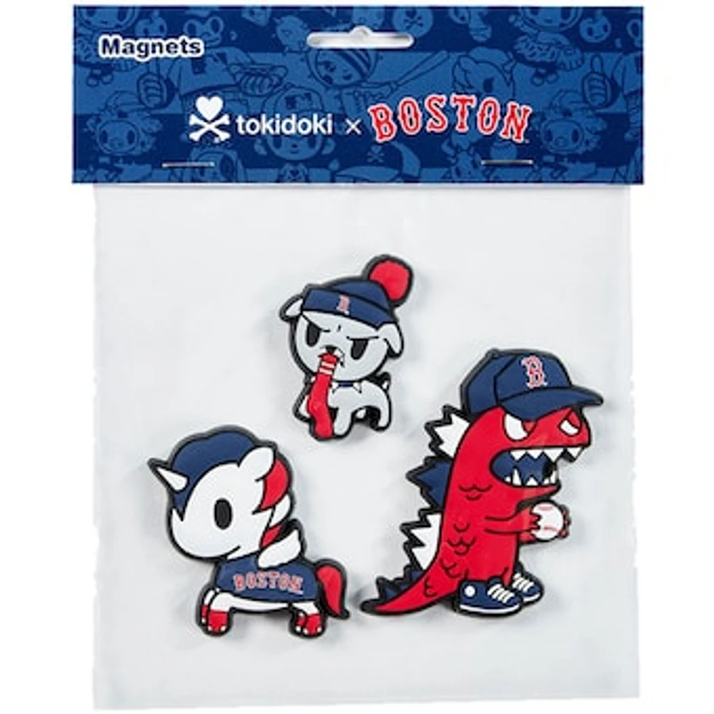 tokidoki Boston Red Sox 3D 3-Pack PVC Magnet Set