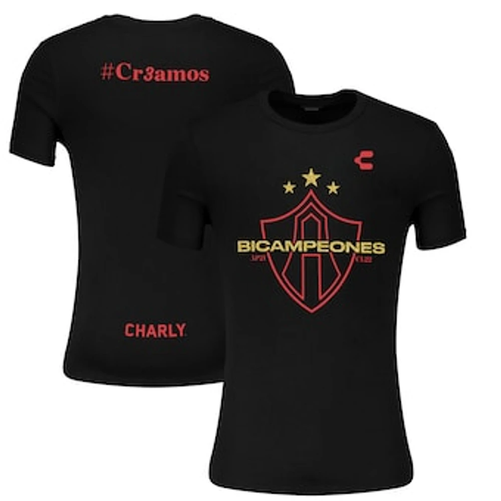 Men's Charly Black Club Atlas 2-Time Liga MX Champions T-Shirt