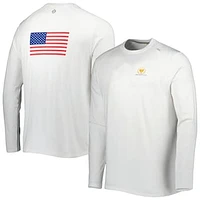 Men's tasc Performance White Presidents Cup Carrollton USA Long Sleeve T-Shirt