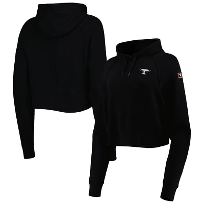 Women's tasc Performance Black TOUR Championship Varsity Cropped Raglan Pullover Hoodie