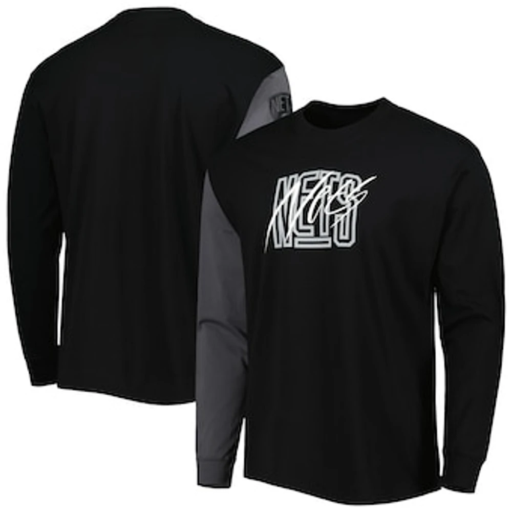 Men's Nike Black Brooklyn Nets Courtside Versus Flight MAX90 Long Sleeve T-Shirt