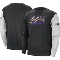 Men's Nike Black/Heather Gray Los Angeles Lakers Courtside Versus Force & Flight Pullover Sweatshirt