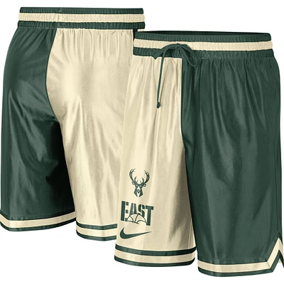 Men's Nike Hunter Green/Cream Milwaukee Bucks Courtside Versus Force Split DNA Performance Shorts