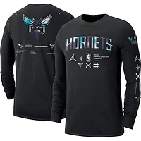 Men's Jordan Brand Black Charlotte Hornets Essential Air Traffic Control Long Sleeve T-Shirt