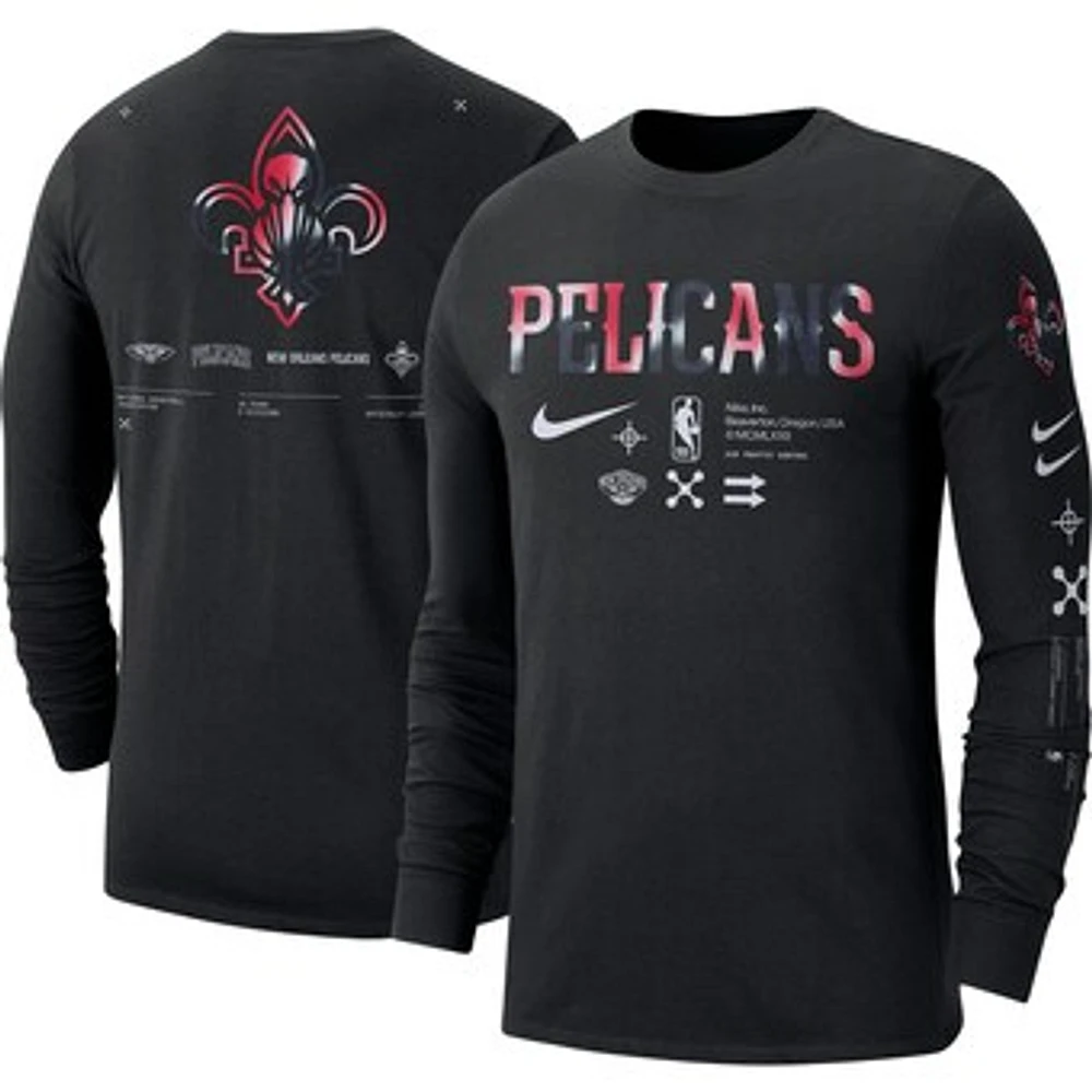 Men's Nike Black New Orleans Pelicans Essential Air Traffic Control Long Sleeve T-Shirt