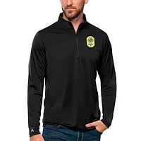 Men's Antigua Black Nashville SC Tribute Quarter-Zip Pullover Top