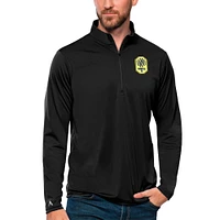 Men's Antigua Black Nashville SC Tribute Quarter-Zip Pullover Top