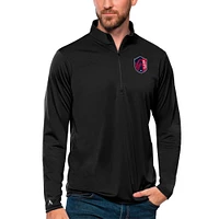 Men's Antigua Black St. Louis City SC Tribute Quarter-Zip Pullover Top