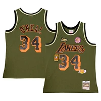 Men's Mitchell & Ness Shaquille O'Neal Olive Los Angeles Lakers 1996/97 Swingman - Jersey Flight Edition