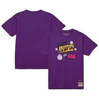 Men's Mitchell & Ness Purple Toronto Raptors Hardwood Classics Slap Sticker - T-Shirt