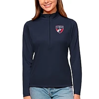 Women's Antigua Navy FC Dallas Tribute Quarter-Zip Pullover Top