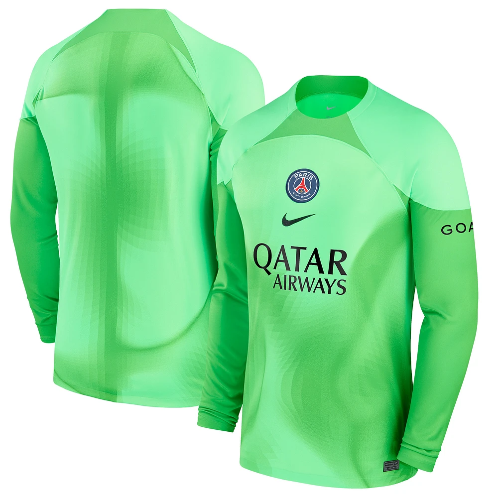 Men's Nike Green Paris Saint-Germain 2022/23 Home Replica Long Sleeve Blank Jersey