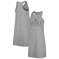 Women's Heather Gray Michigan State Spartans Coastal Racerback Tank Dress