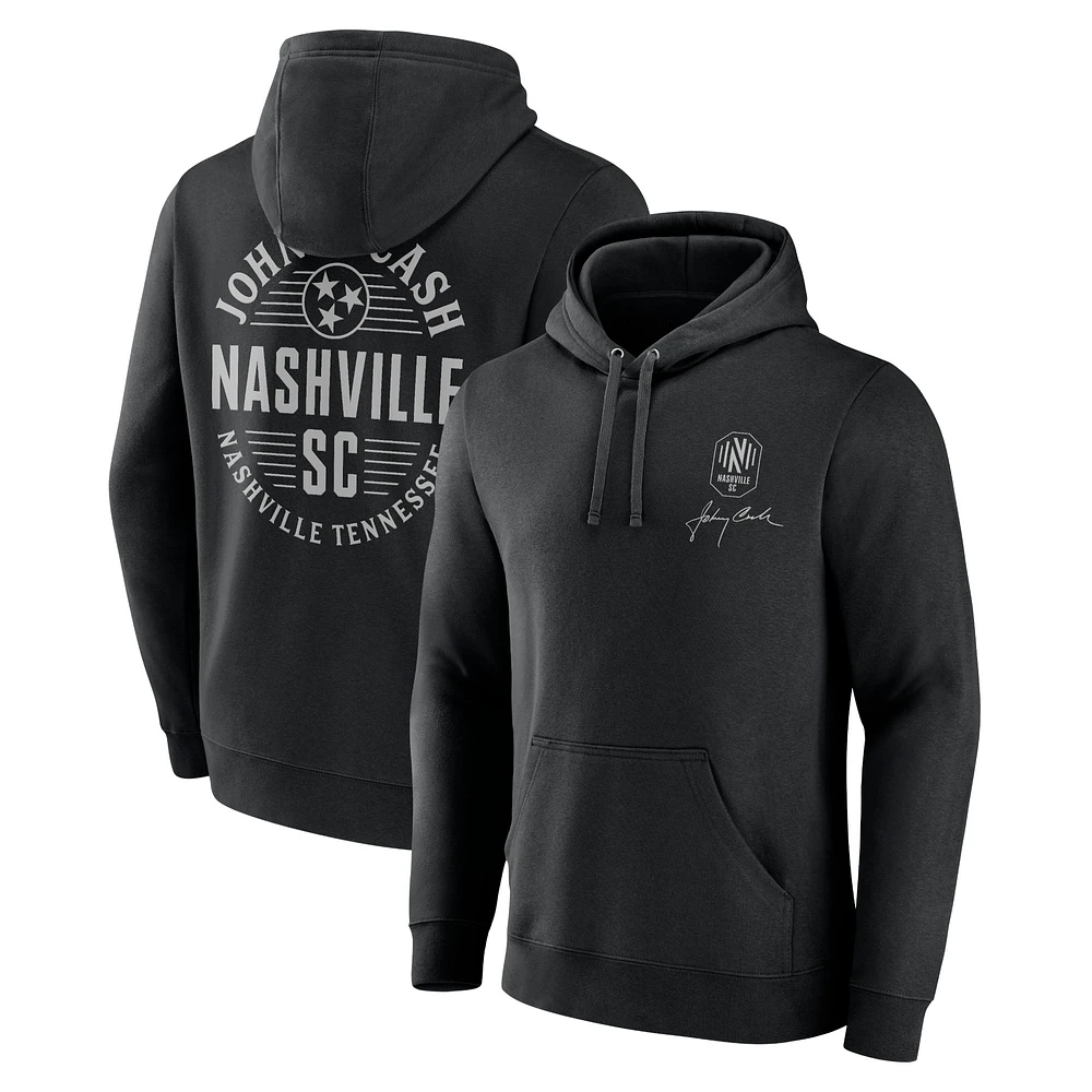 Men's Fanatics Black Nashville SC Johnny Cash Oval Pullover Hoodie