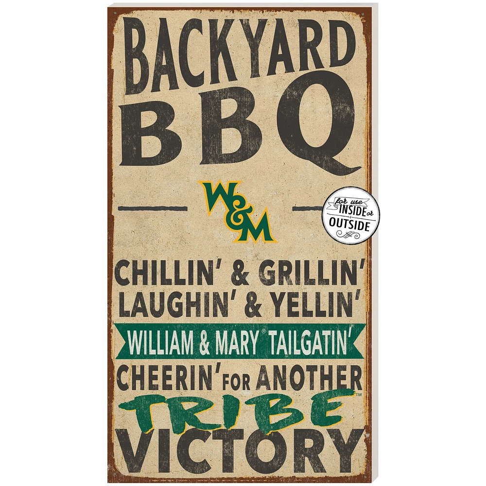 Brown William & Mary Tribe 11'' x 20'' Indoor/Outdoor BBQ Sign